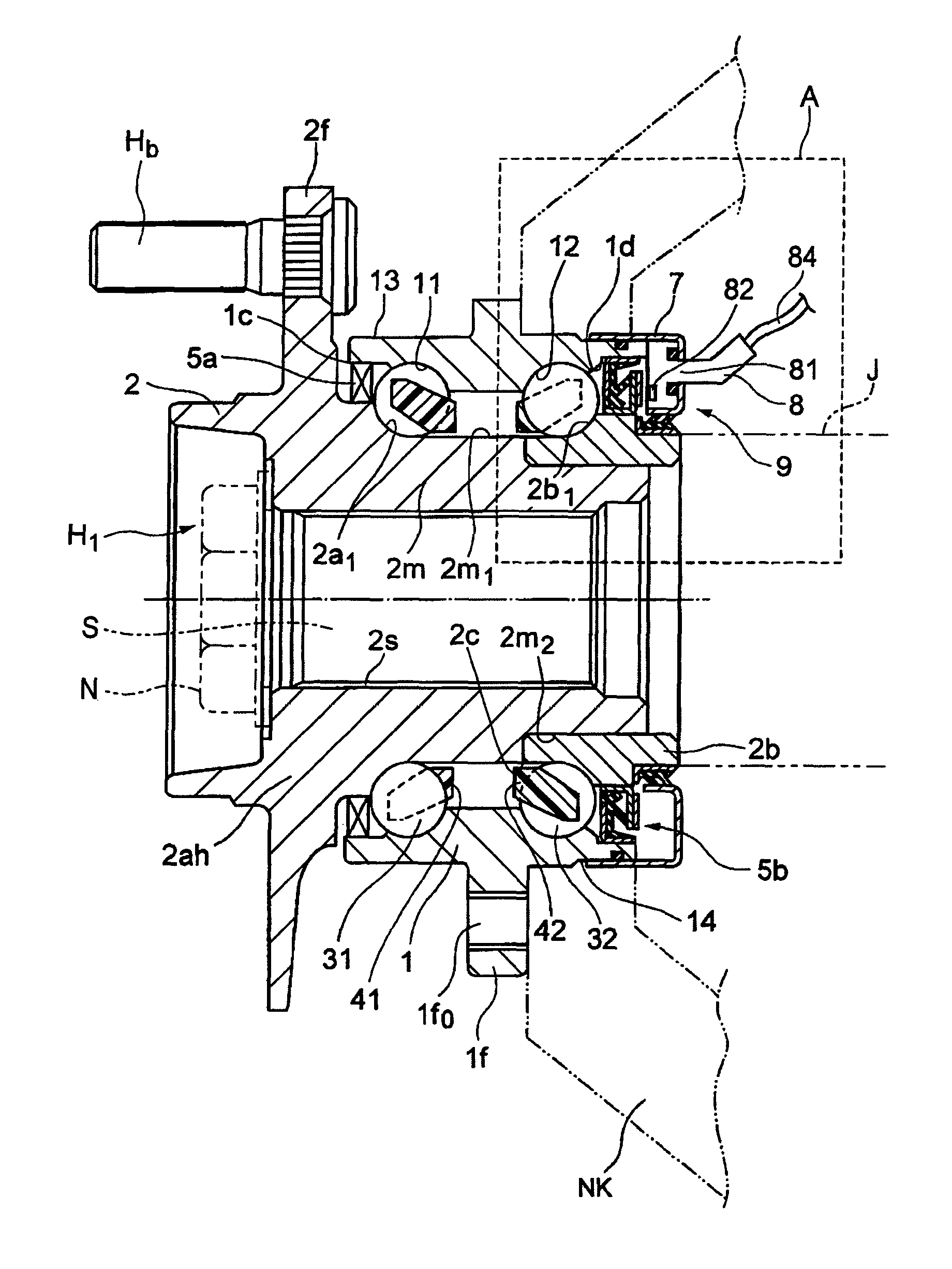 Hub unit bearing