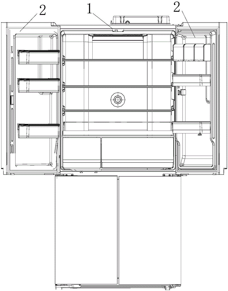 Refrigerator and camera installing structure and turnover beam stopper for refrigerator
