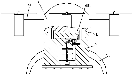 A spraying device for spraying pesticide drones