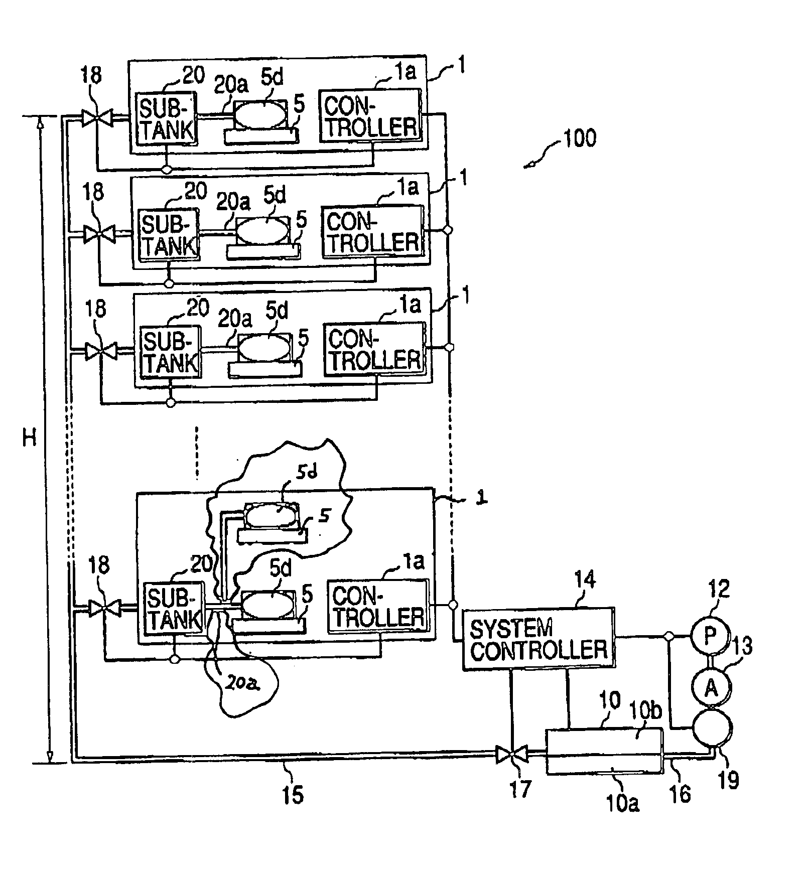 Ink jet recording apparatus, control and ink replenishing method executed in the same, ink supply system incorporated in the same, and method of managing ink amount supplied by the system