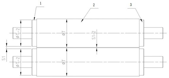 Gap calibration method for paired heating rollers of composite material