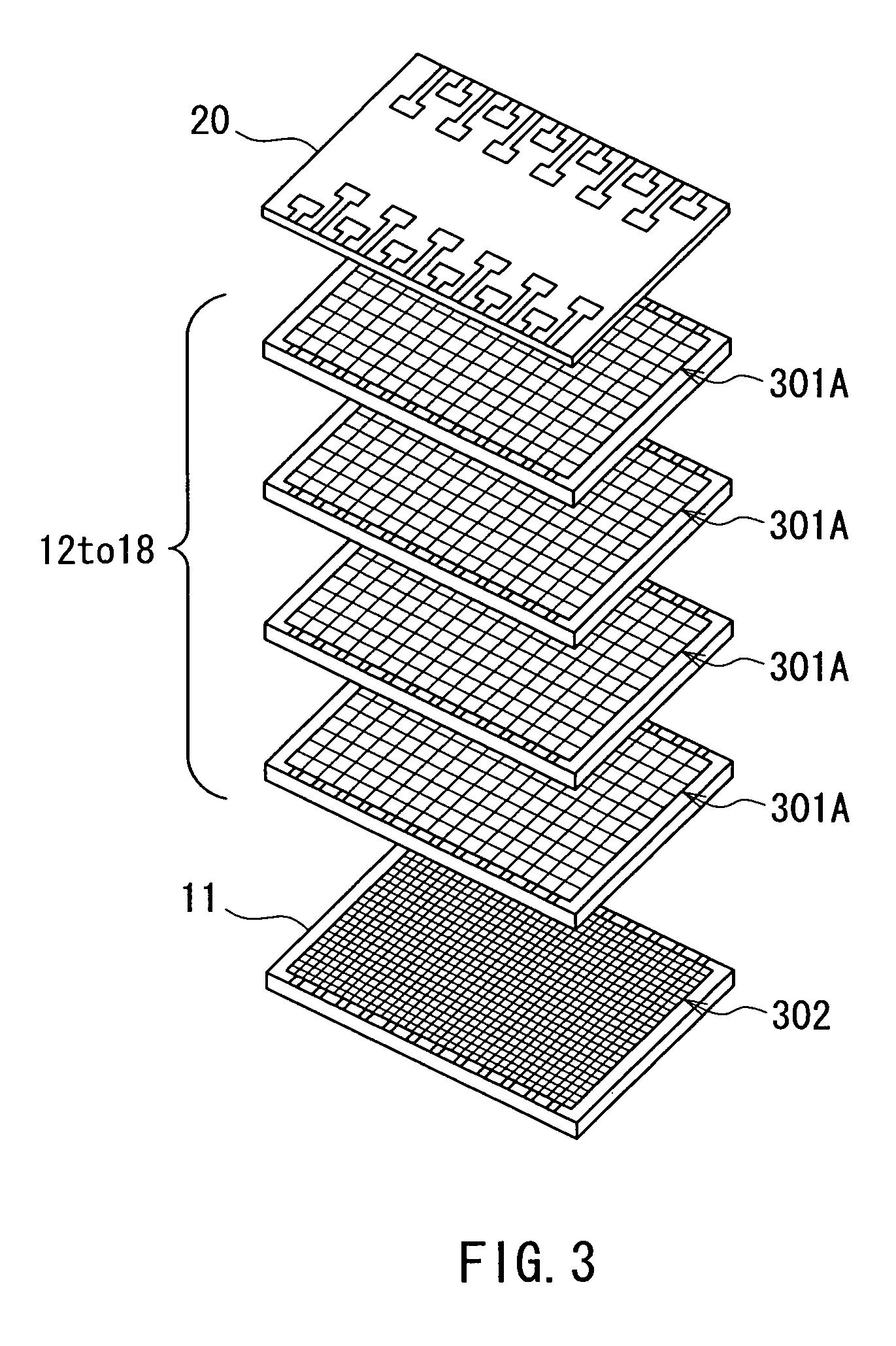 Layered chip package that implements memory device