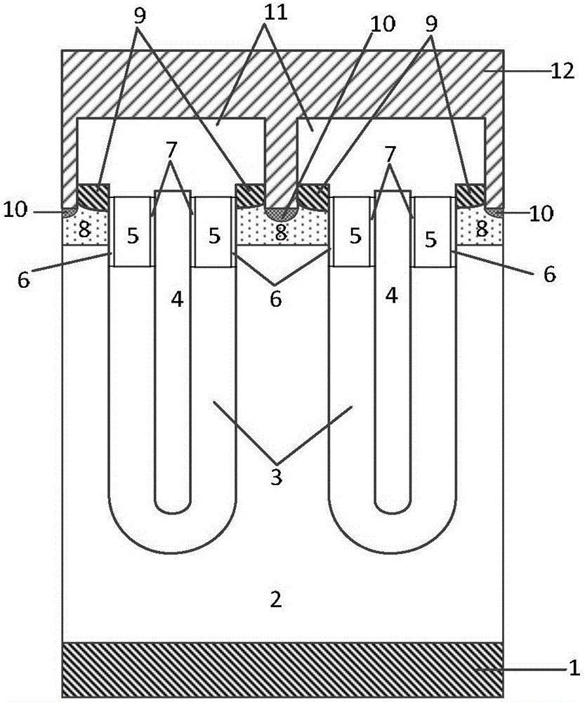 Hole current shunting type power transistor with high avalanche tolerance and preparation method thereof