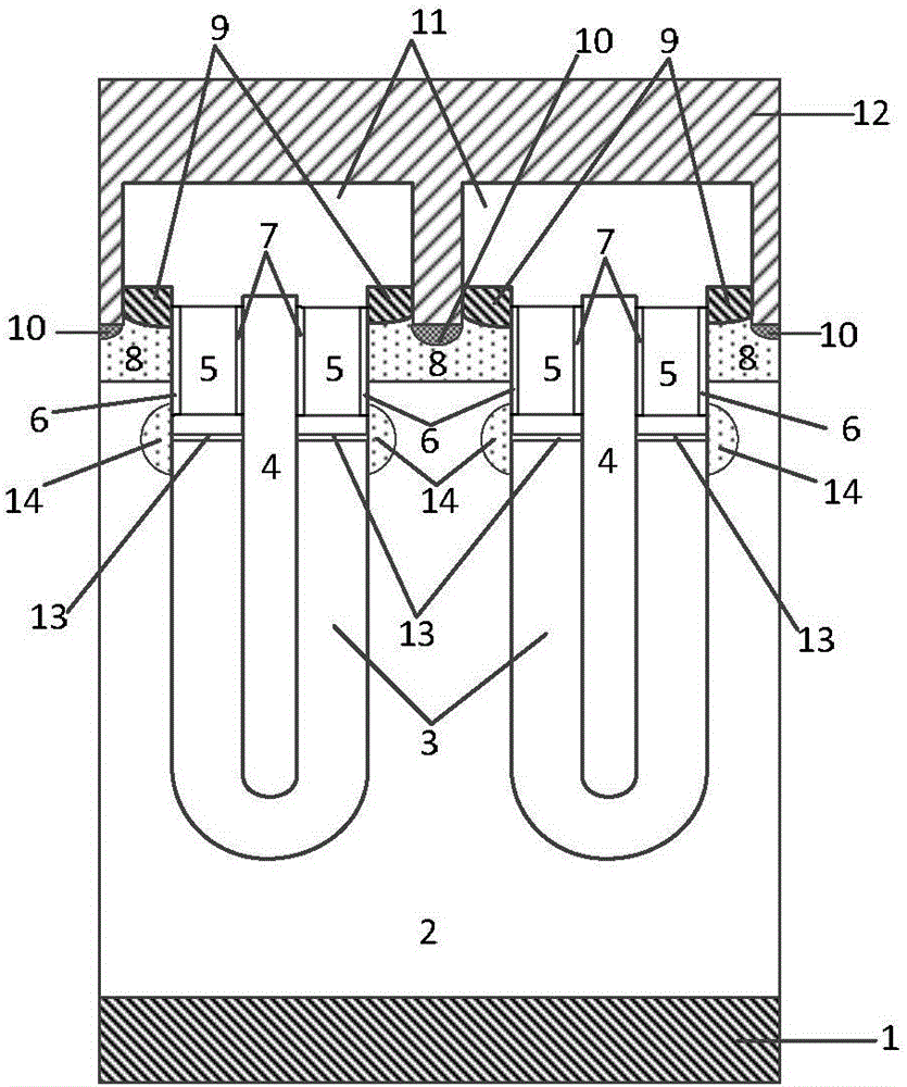 Hole current shunting type power transistor with high avalanche tolerance and preparation method thereof