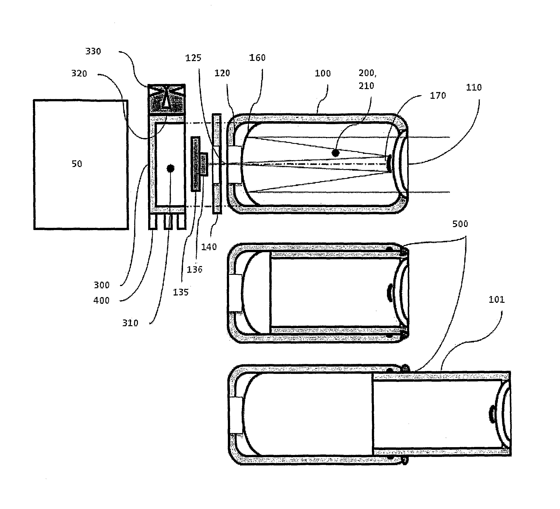 microsatellite comprising a propulsion module and an imaging device