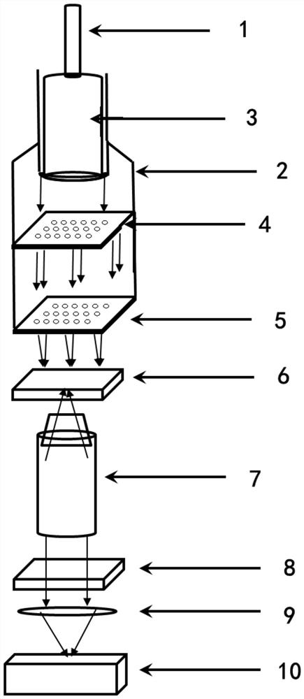 A near-field super-resolution optical imaging method based on periodic nanohole array and lens medium microsphere array