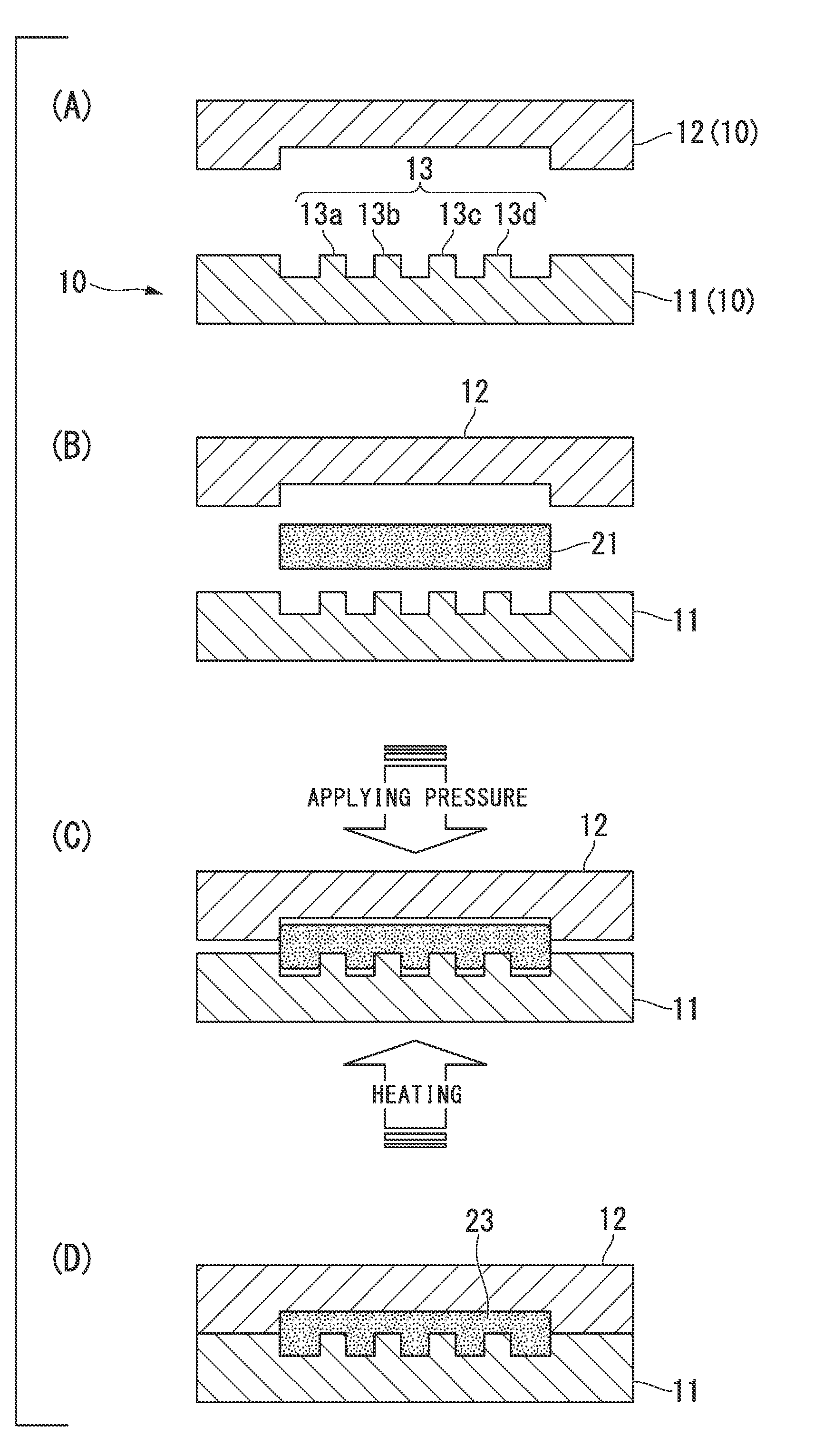 Sheet press molding method and method of producing fuel cell separator