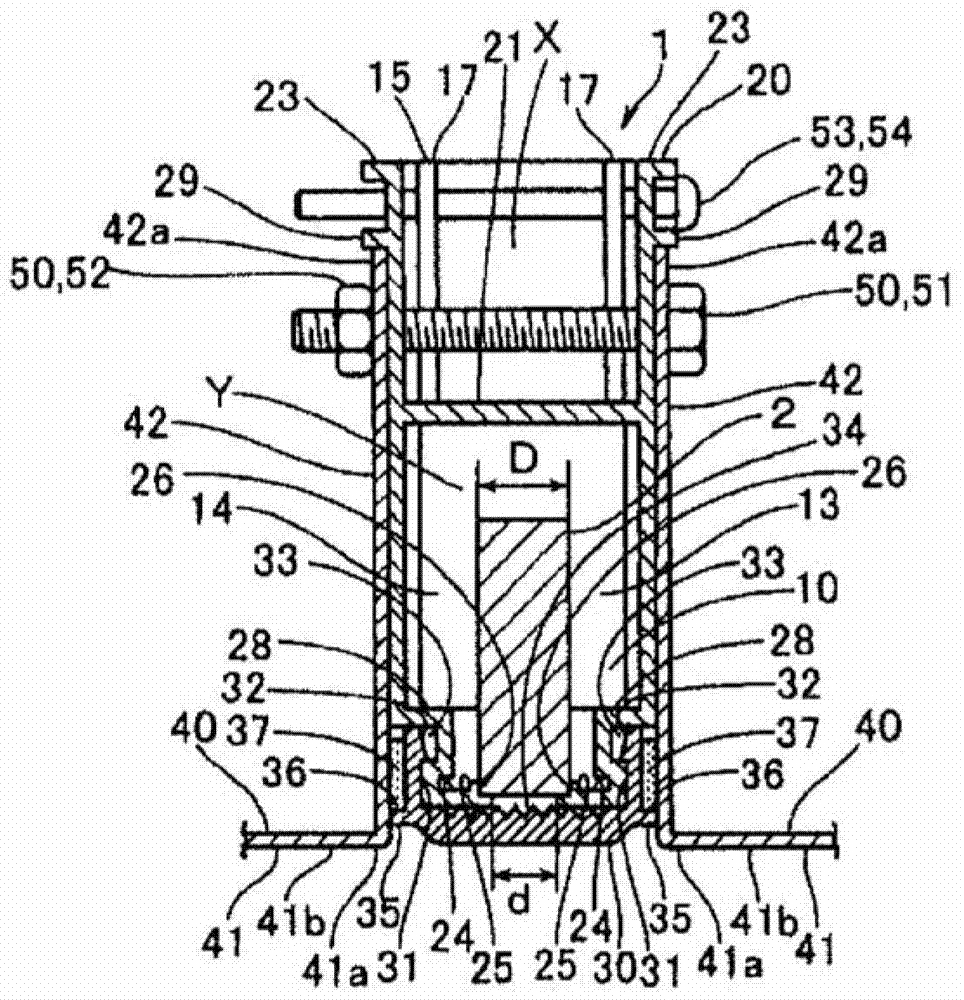 Attachment structure of lighting device