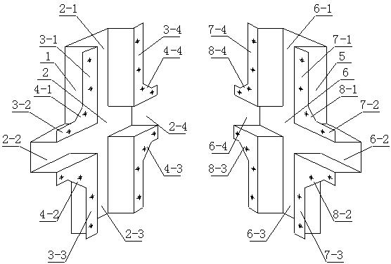 Cross energy-consumption clamping sleeve for column-beam connection