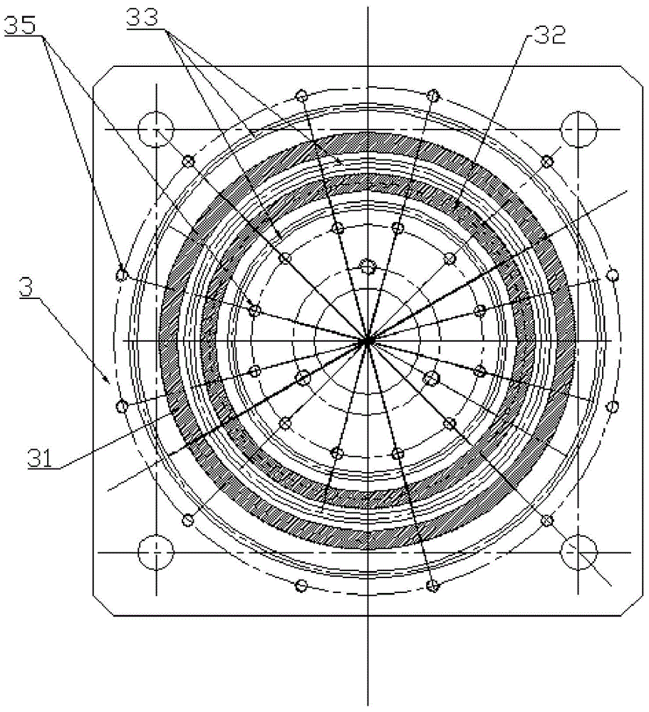 Oil way distributor for double-acting hydraulic cylinder fixture