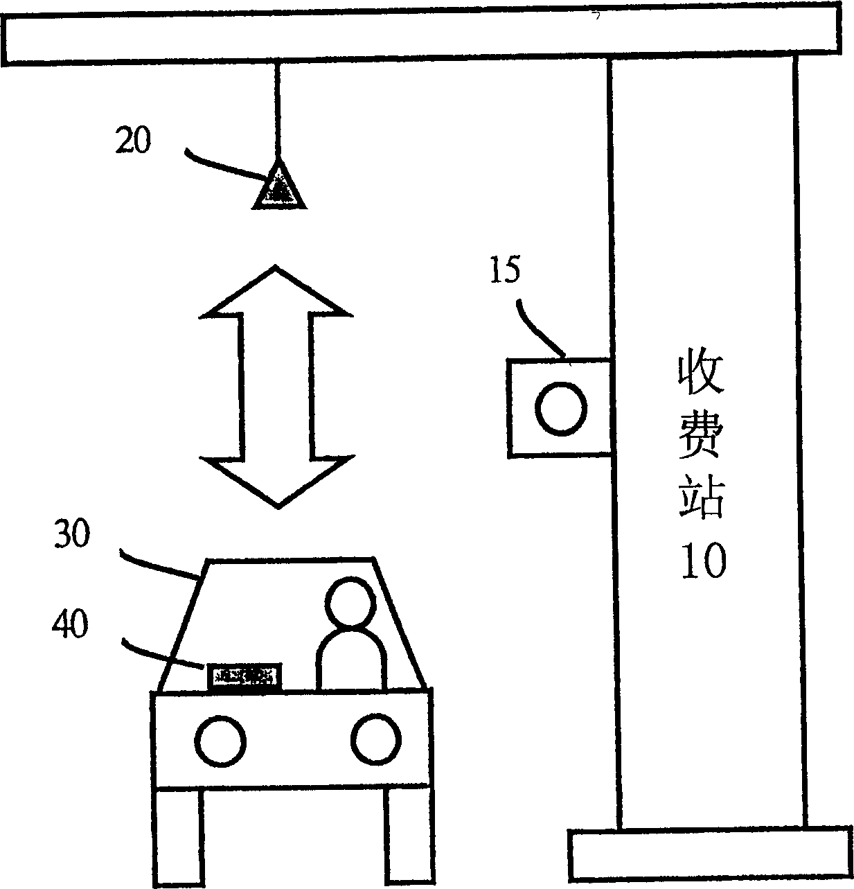 Method for collecting tolls by adopting wireless mode