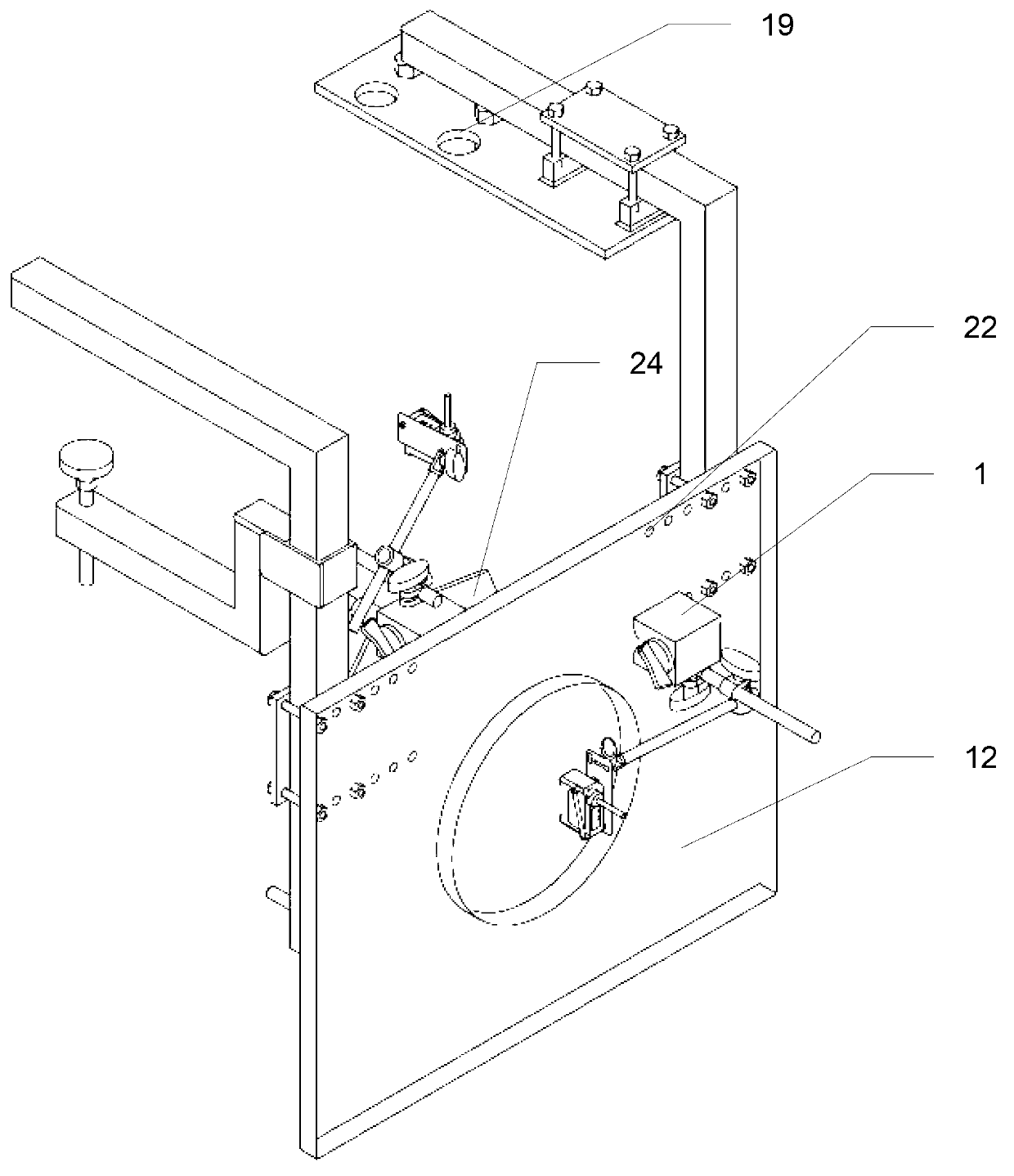 Axle box displacement transducer clamping device for bogie parameter test