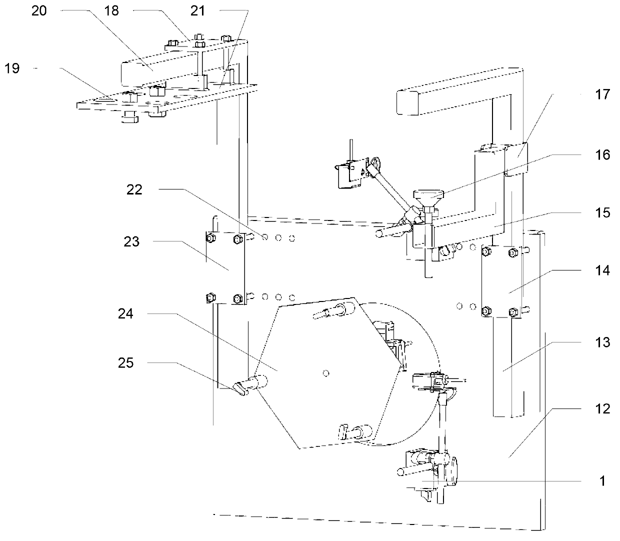 Axle box displacement transducer clamping device for bogie parameter test