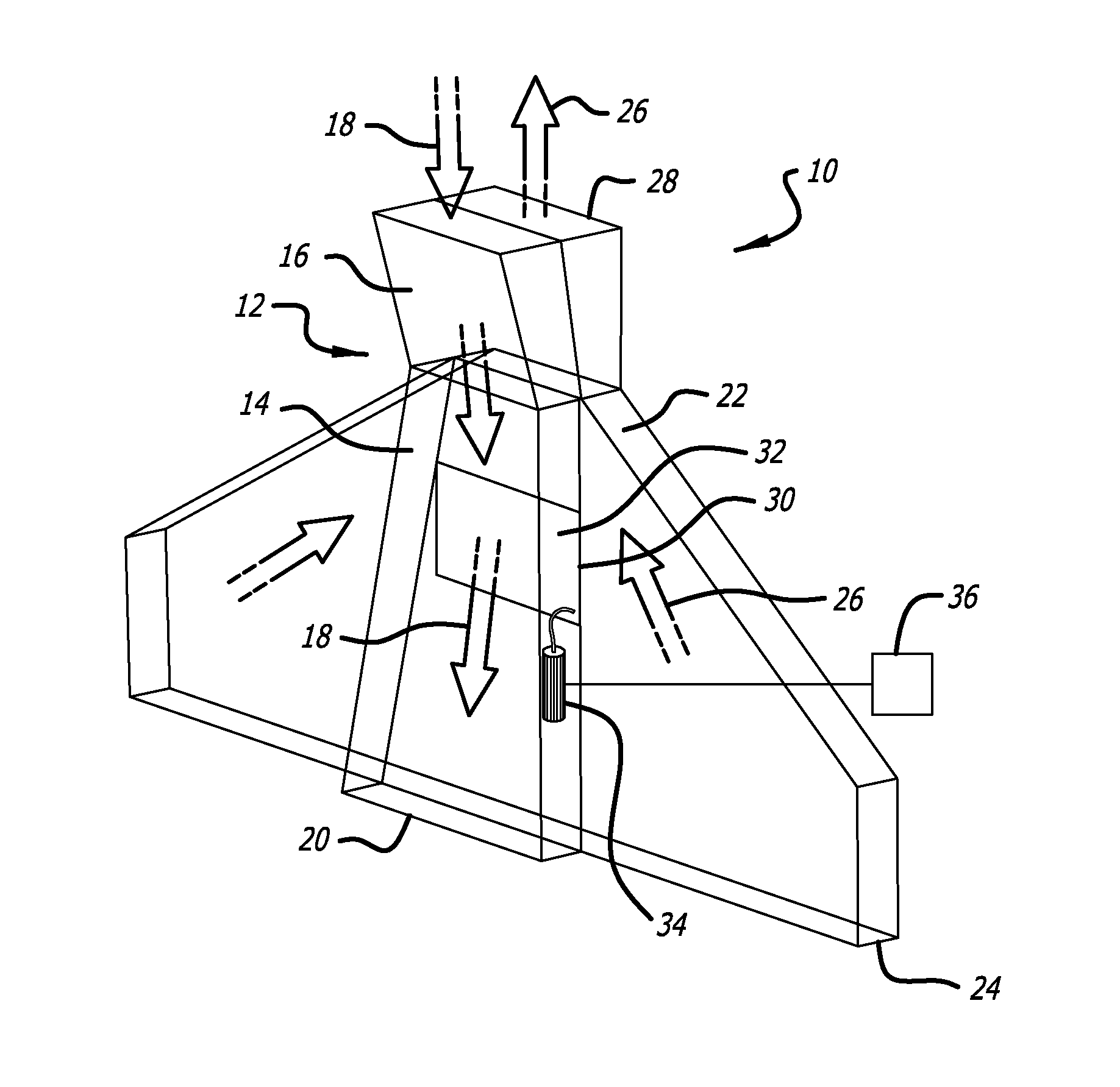 Device for reversing chiller airflow in an aircraft galley