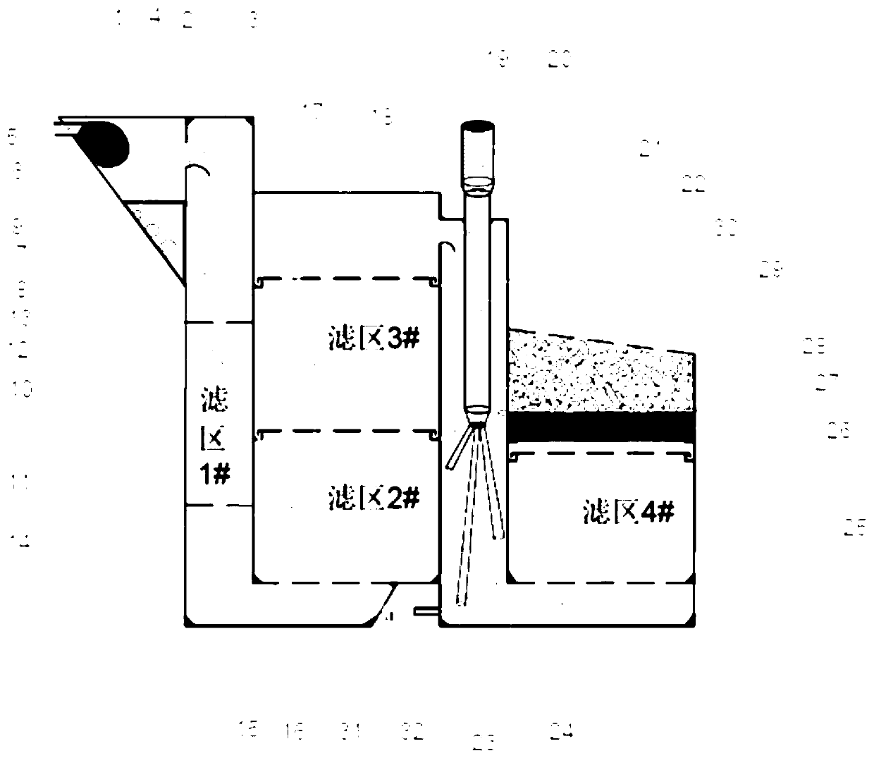 Unpowered micro cascade sewage treatment device