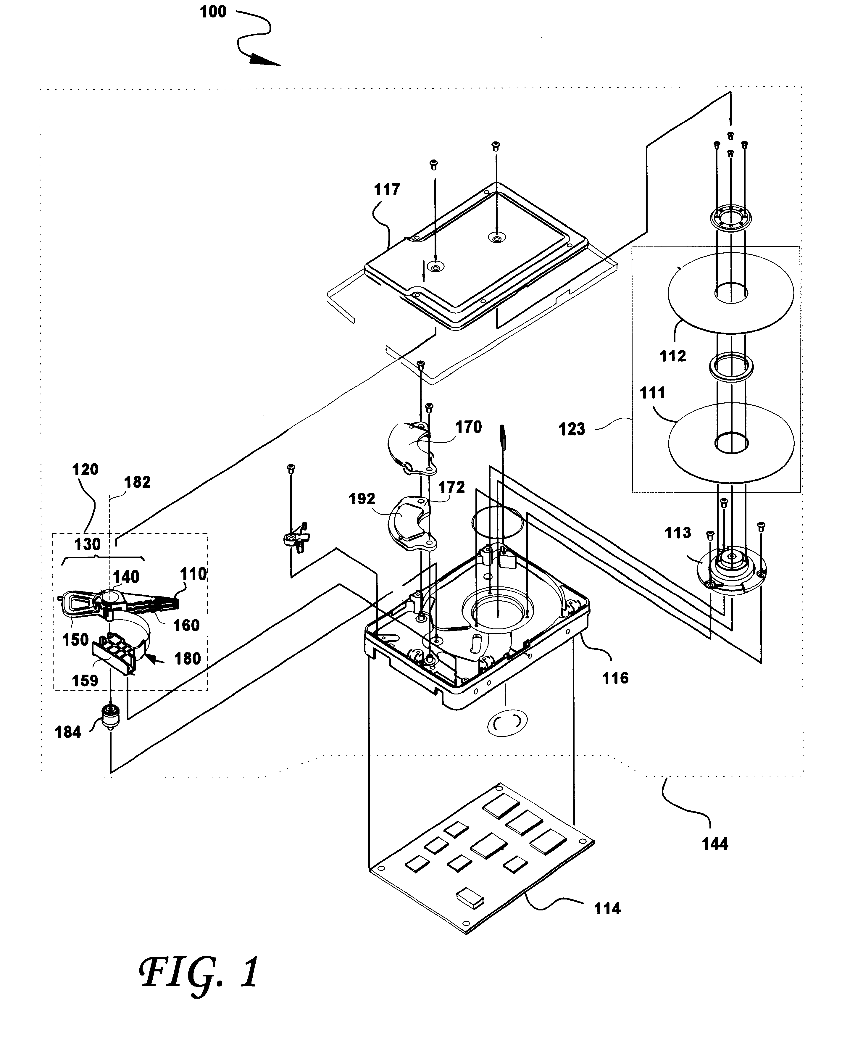 Disk drive having a low inertia and narrow angle coil