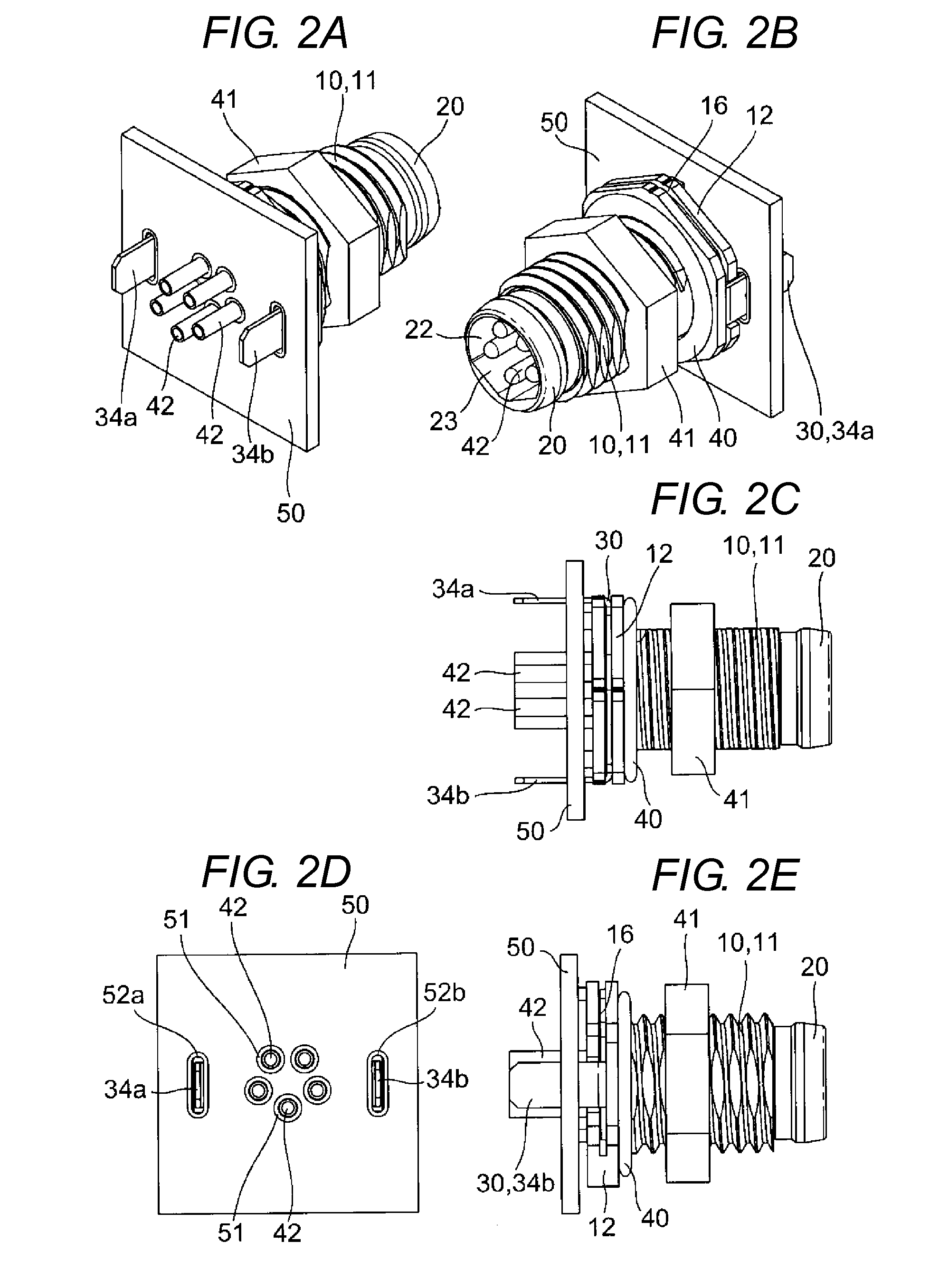 Ground terminal and connector provided therewith