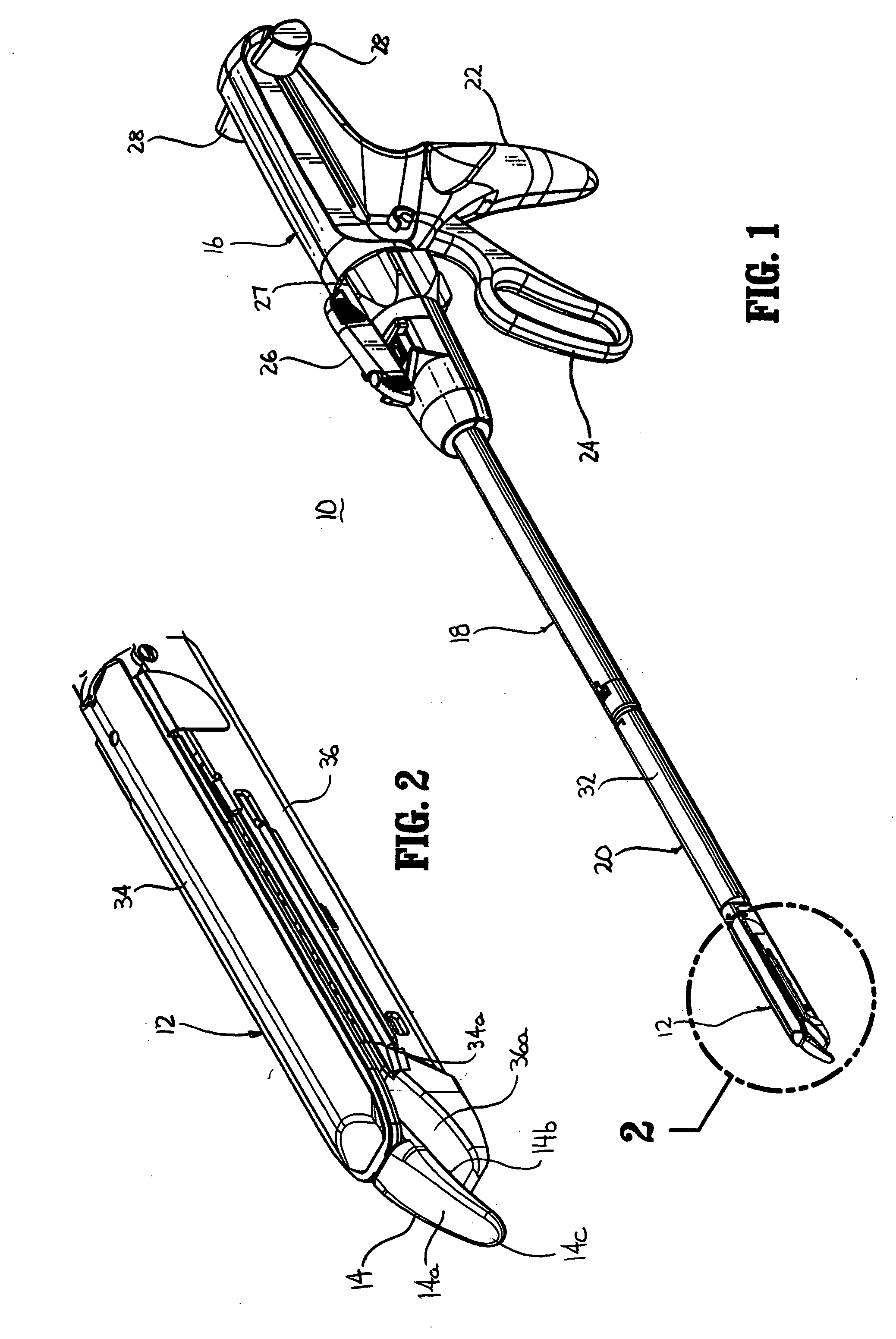 Surgical stapling device with dissecting tip