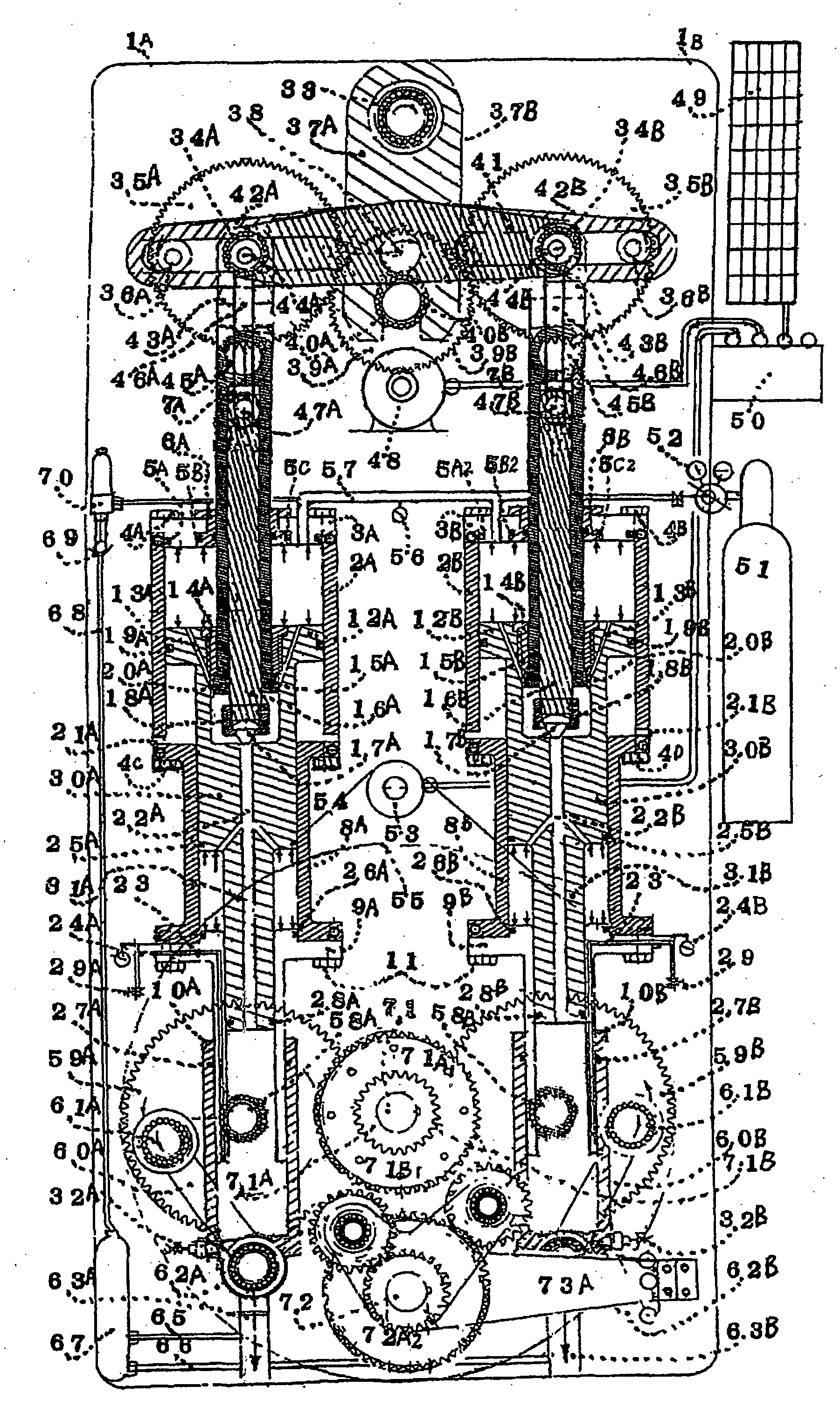 Drive device using charged air pressure