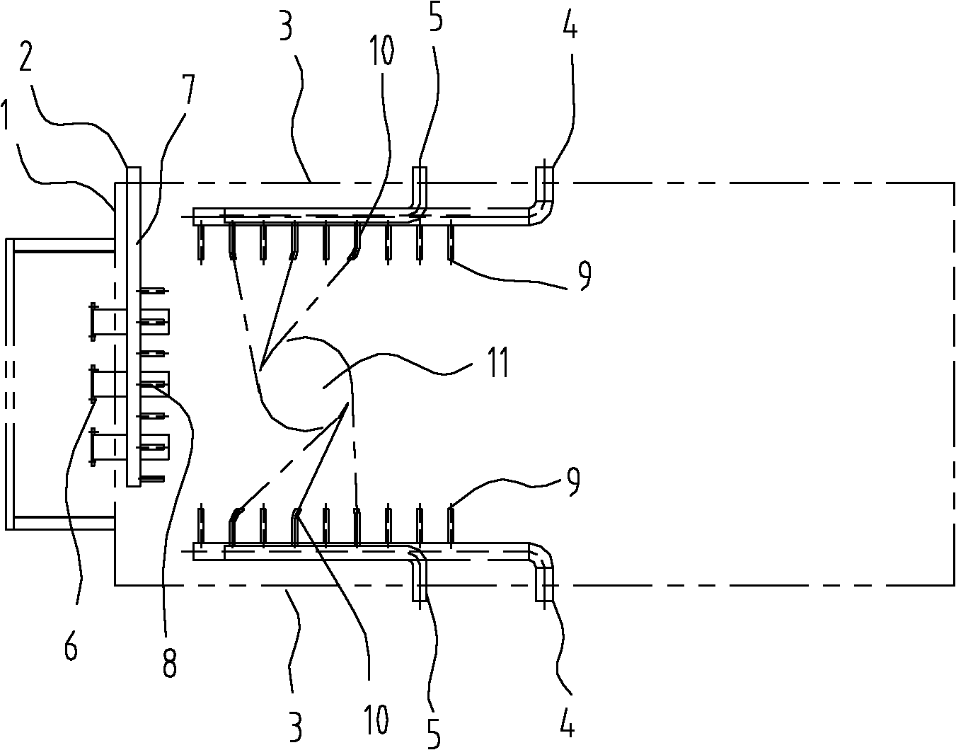 Air distribution system of biomass moulding fuel boiler