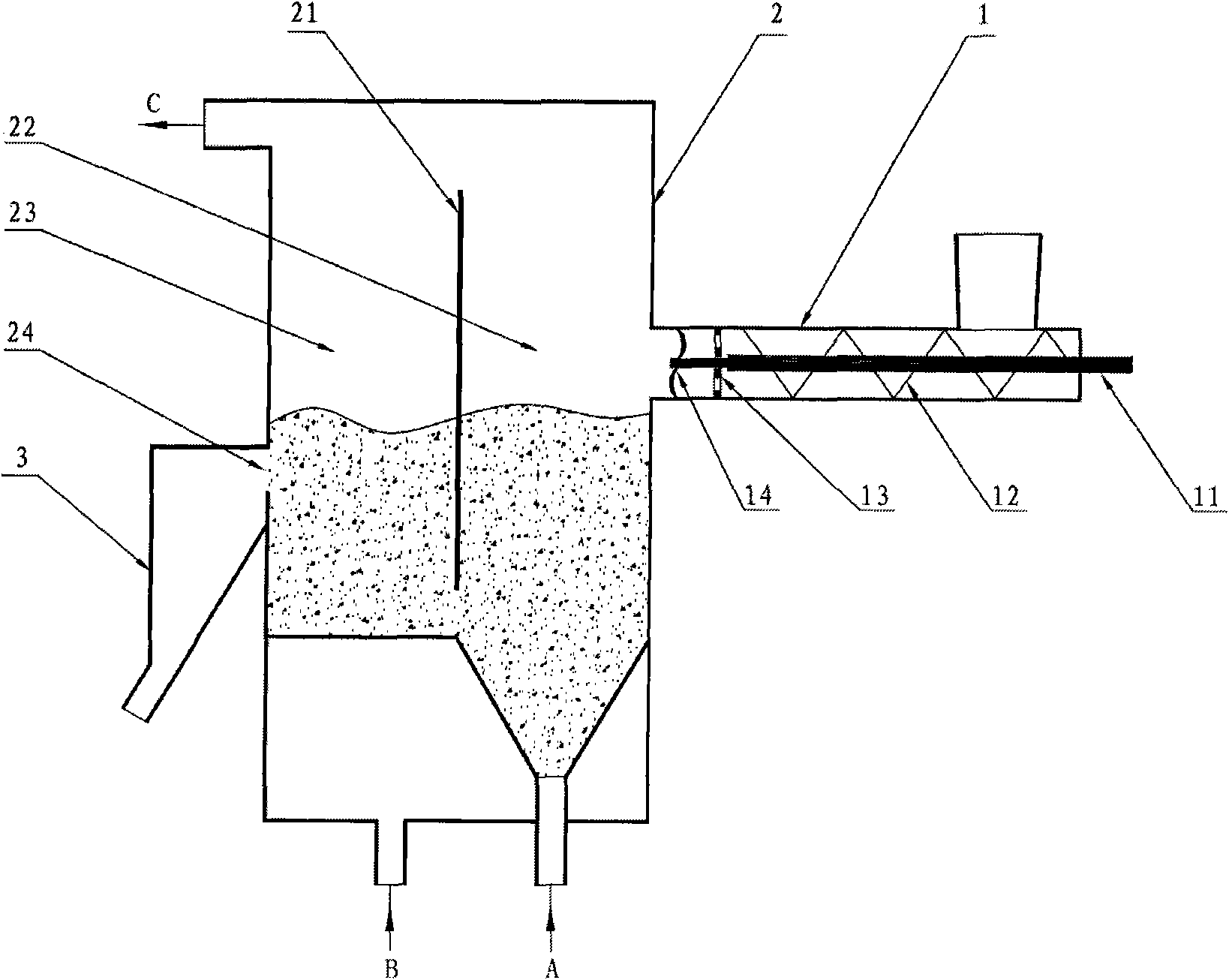 Sludge granulation and drying device and method