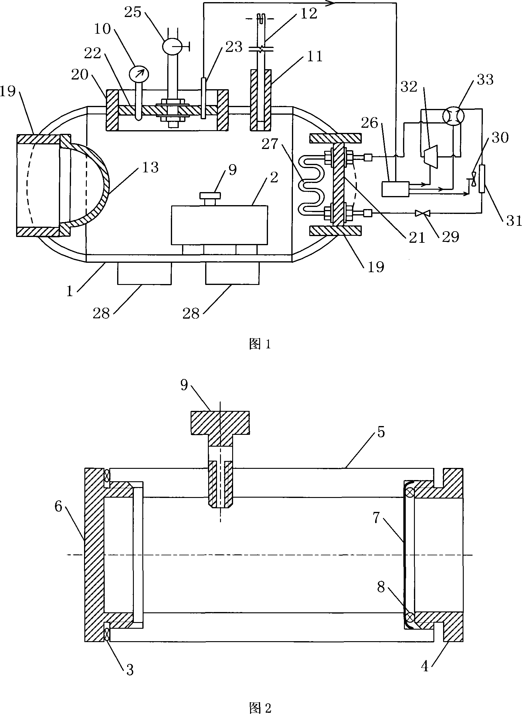 Phase-change working substance volume changing measurement mechanism for simulating abyssal environment