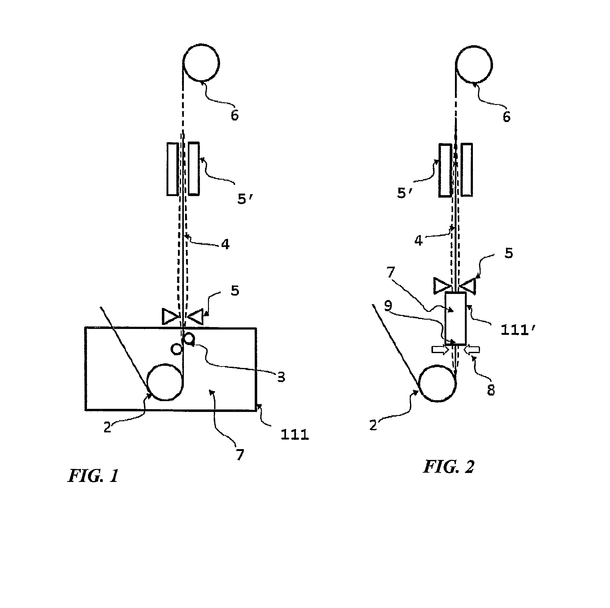 Electromagnetic device for stabilizing and reducing the deformation of a strip made of ferromagnetic material, and related process