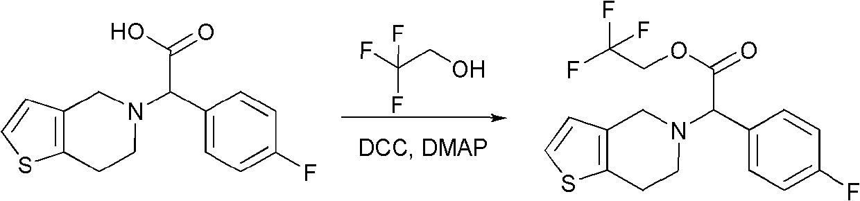 Preparation method and application of 2-substituted phenyl-2-(4,5,6,7-thiophane [3,2-c] pyridine-5(4H)-group) acetic acid (substituted alkyl alcohol) ester