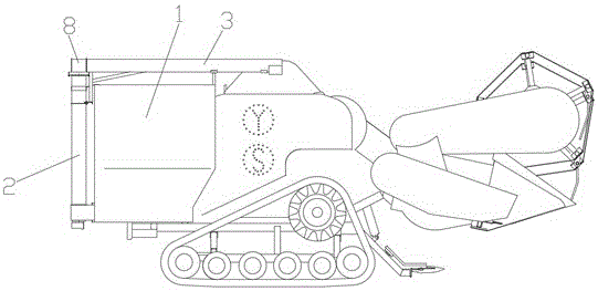 Small-sized combine harvester with grain tank and adjustable grain discharging device