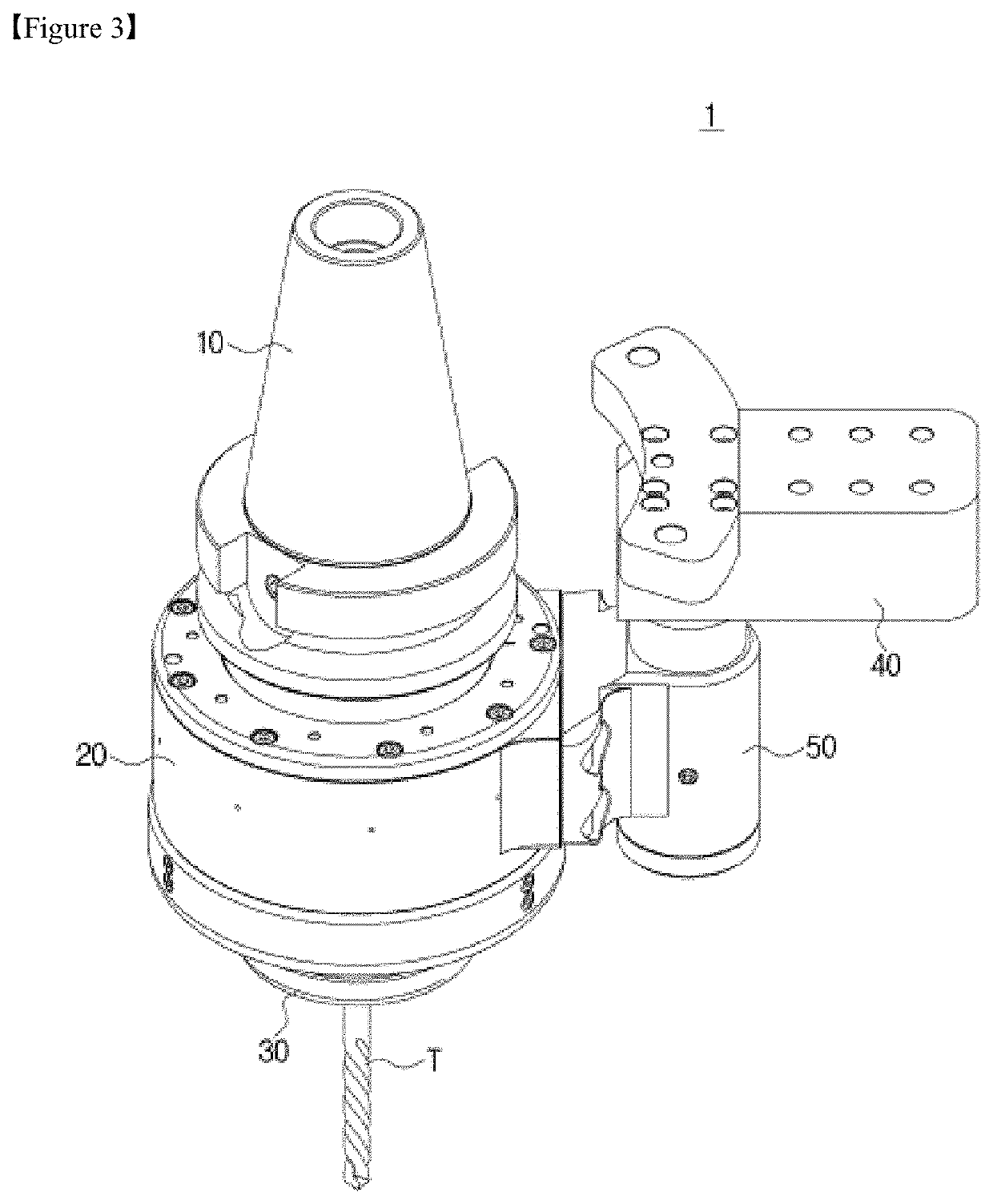 Tool holder with straight spray of cooling water for machine tool