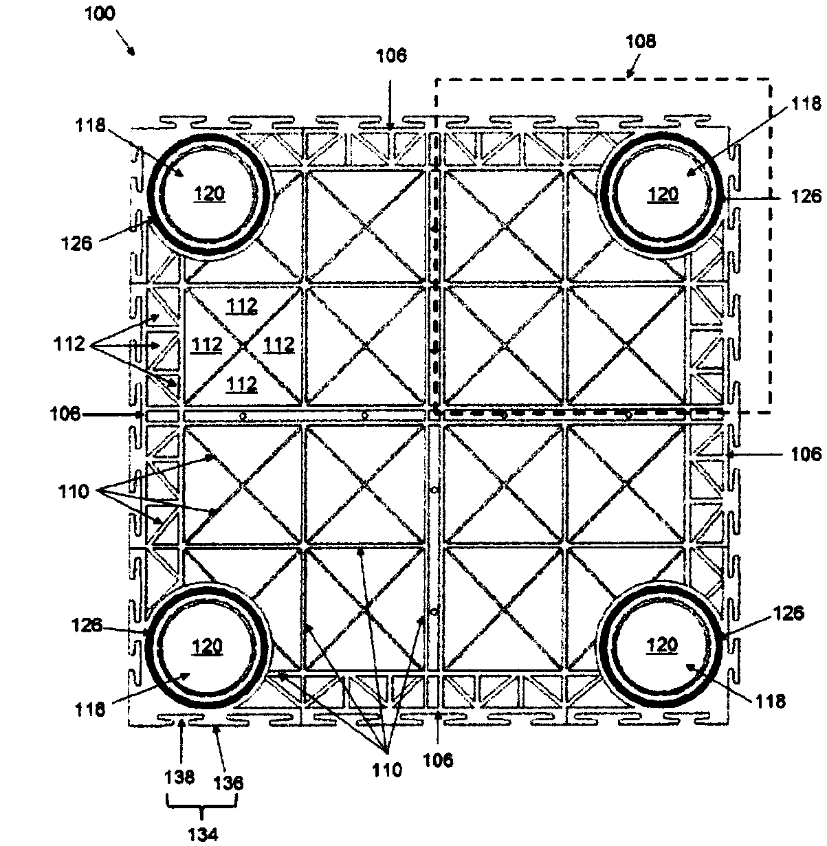 Modular pallet and multilayer support structure