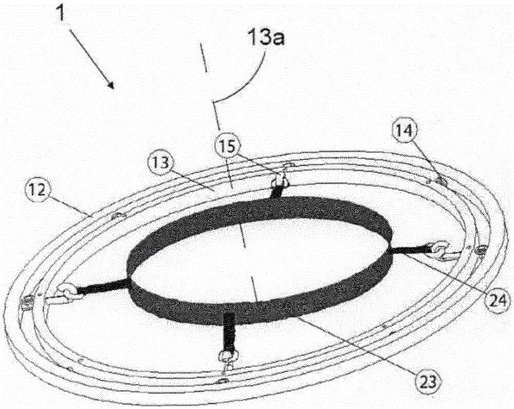 Device for accommodating a person and for partially limiting the freedom of movement of the person