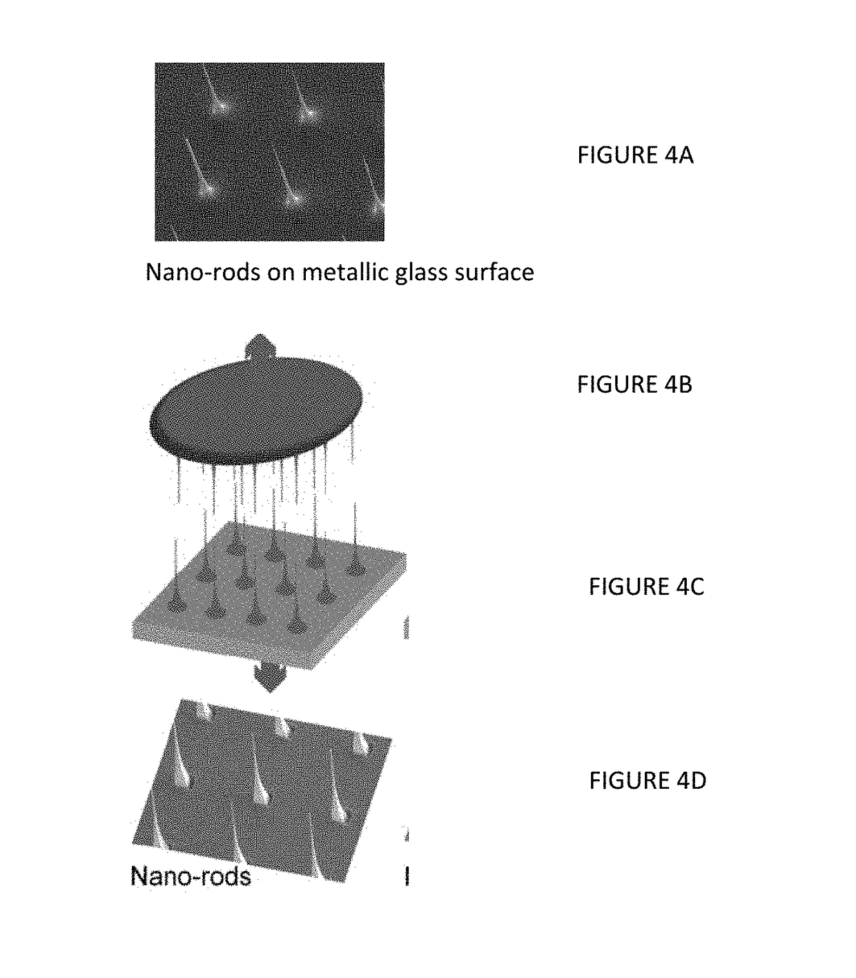 High-throughput fabrication of patterned surfaces and nanostructures by hot-pulling of metallic glass arrays