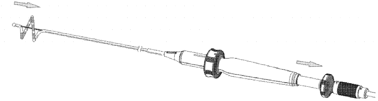 Three-control bent handle