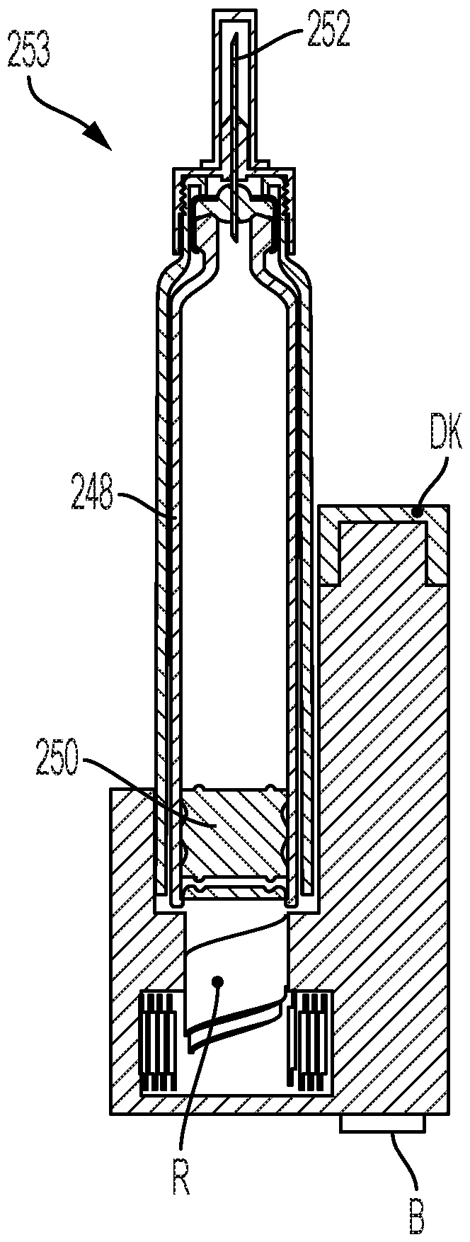 Medical delivery device with axially expandable drive ribbon