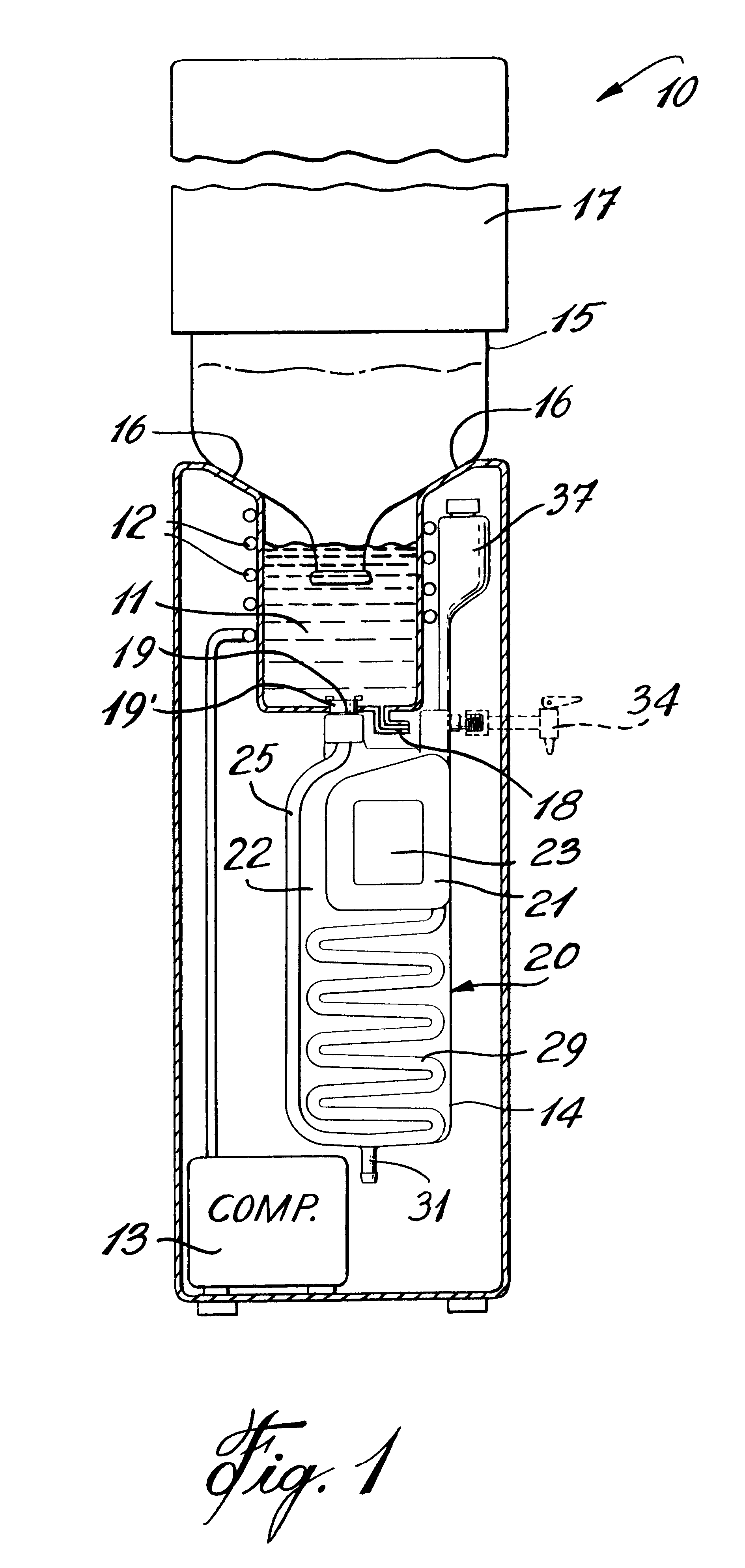 Water heating system for water dispensing fountains