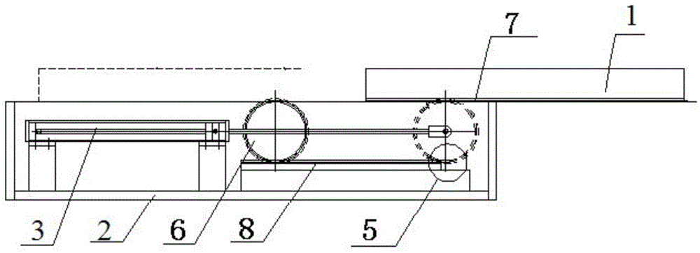 Sliding table mechanism utilizing hydraulic cylinder and gear to realize double-speed movement
