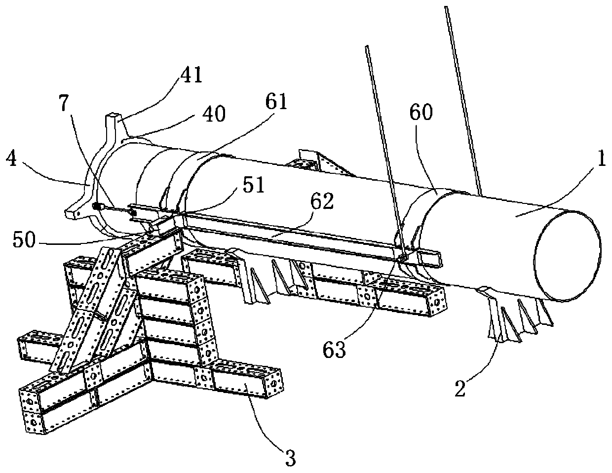 Flip suspension device for projectile vertical modal test and using method