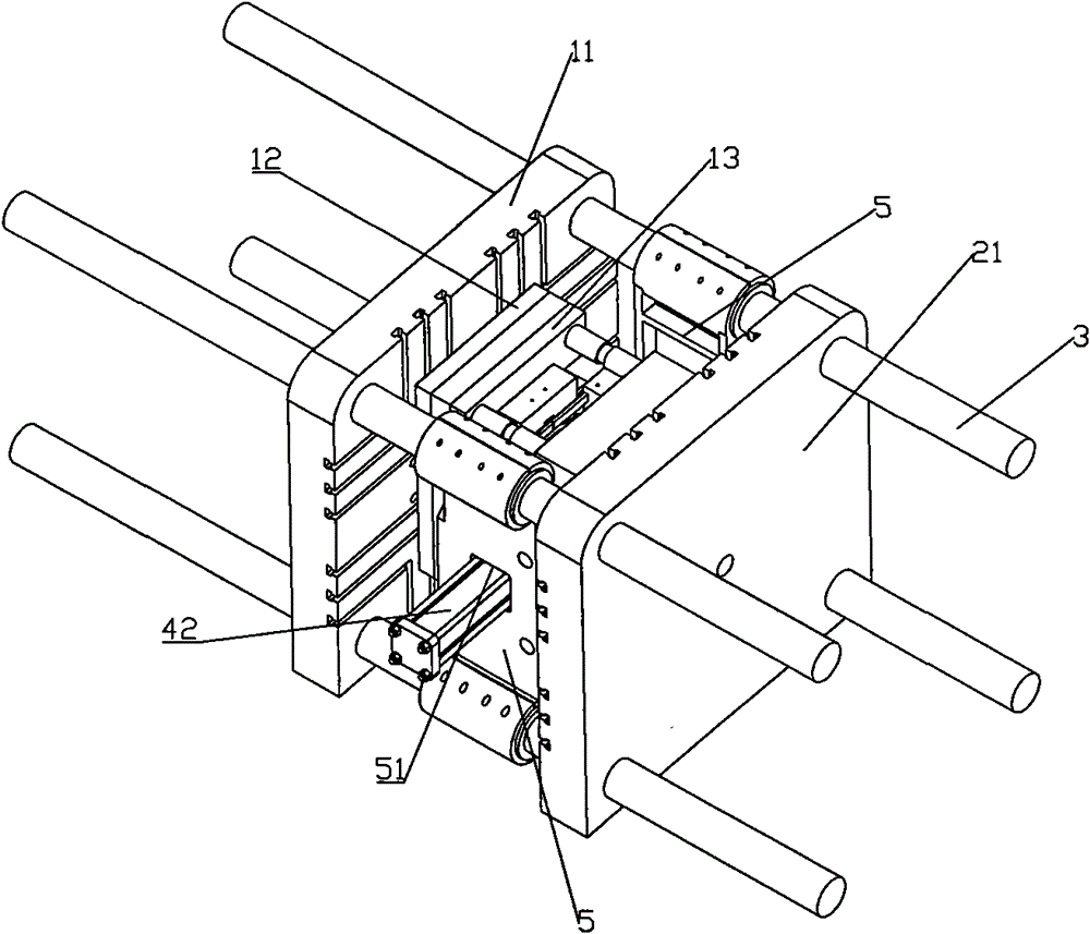 Injection blowing mold for high-capacity plastic hollow container and process method thereof