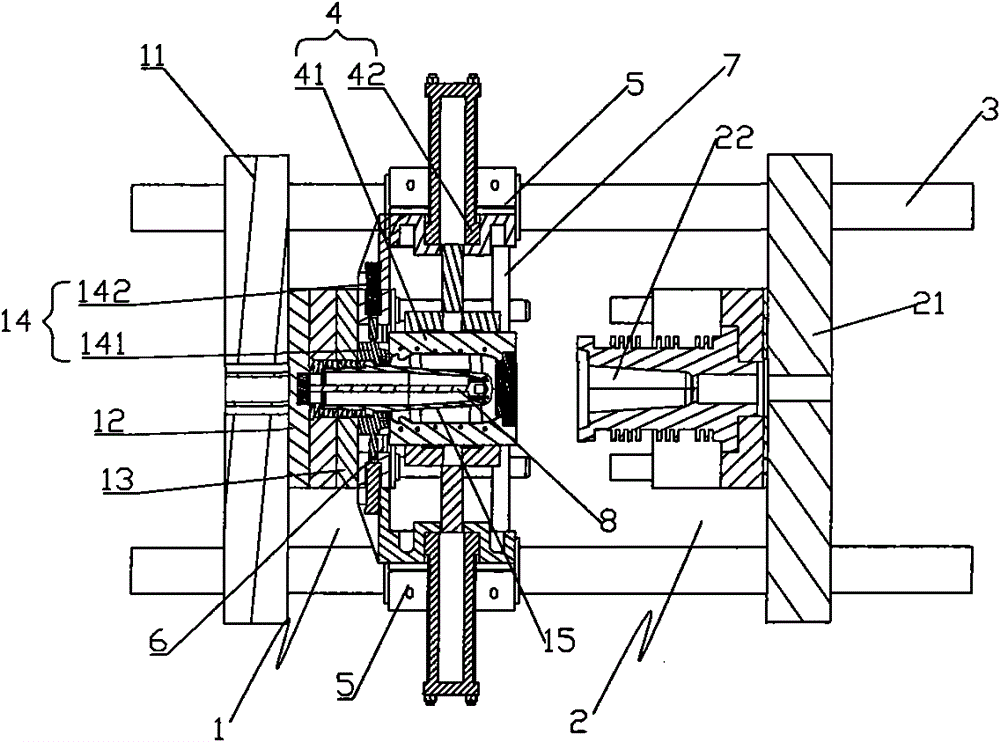 Injection blowing mold for high-capacity plastic hollow container and process method thereof