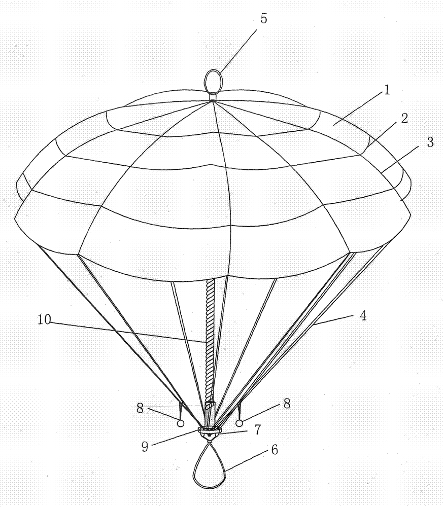 Low-level emergency escape parachute