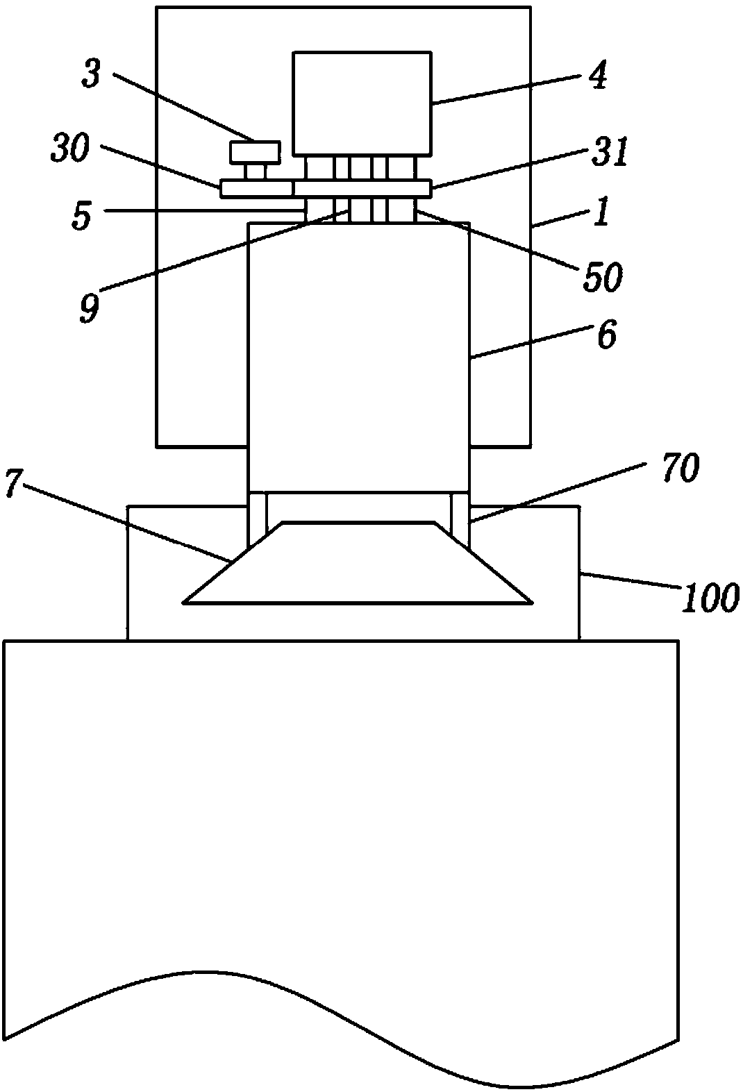Equipment for pouring acid for horizontal batteries