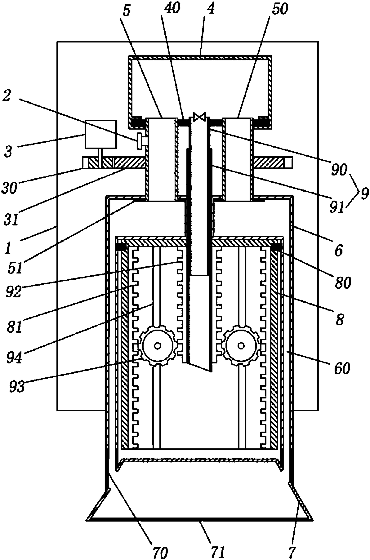 Equipment for pouring acid for horizontal batteries