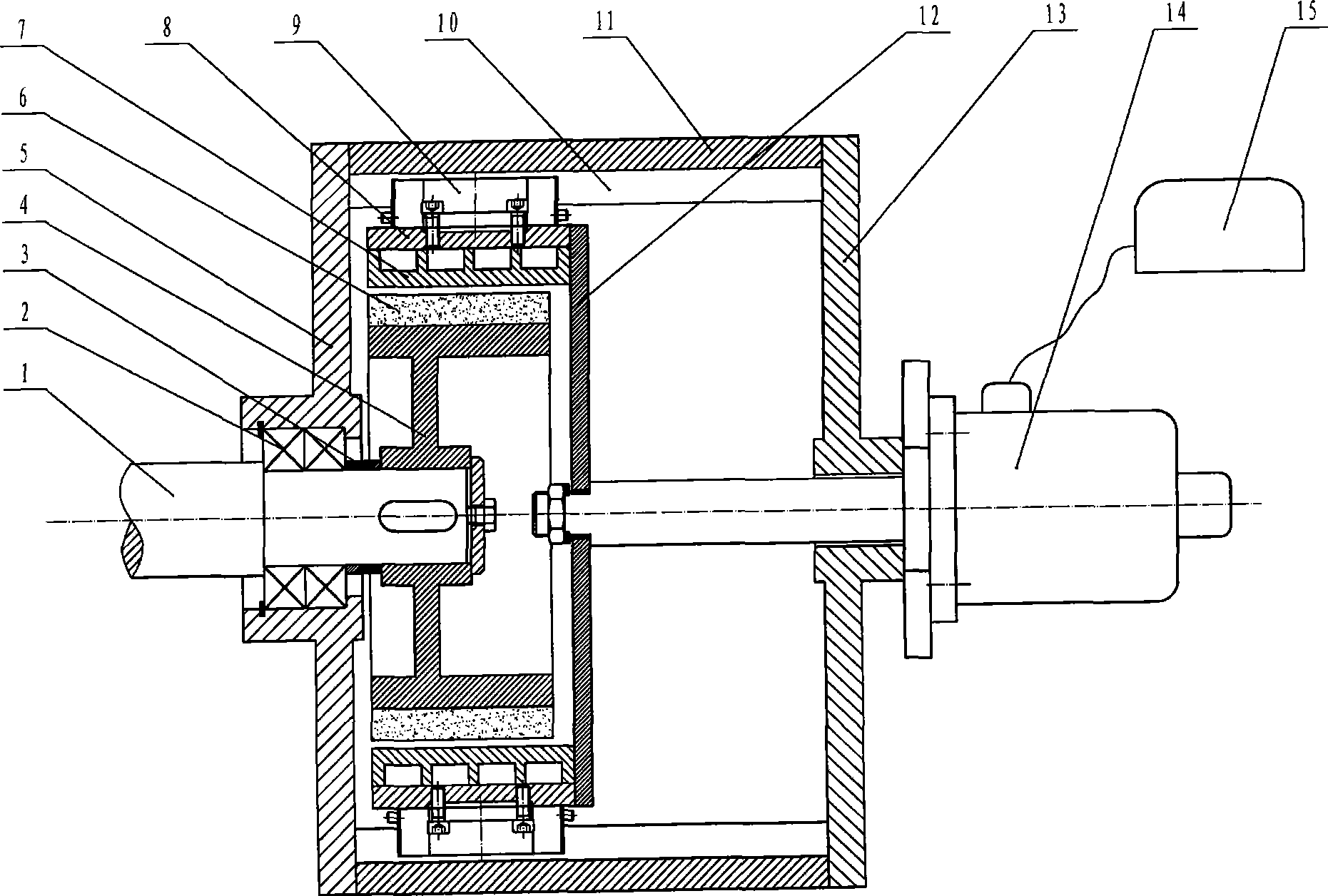 Hub type liquid cooling permanent magnet dynamometer