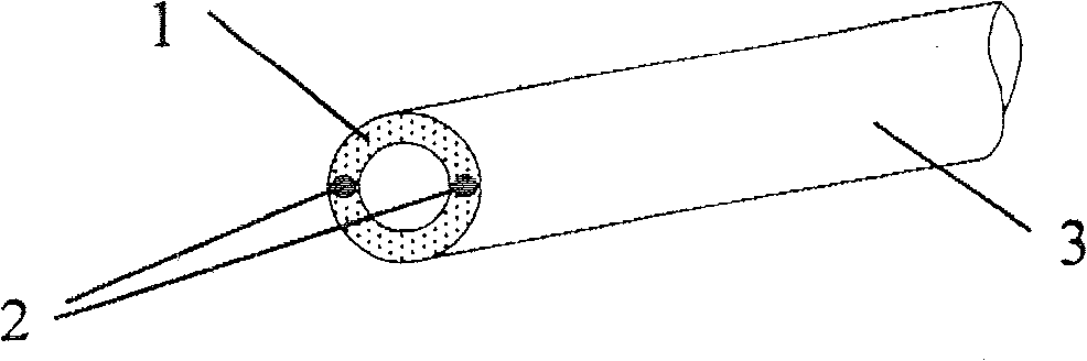 Leaky coaxial cable of dual-steel wire enhanced internal conductor and its making method