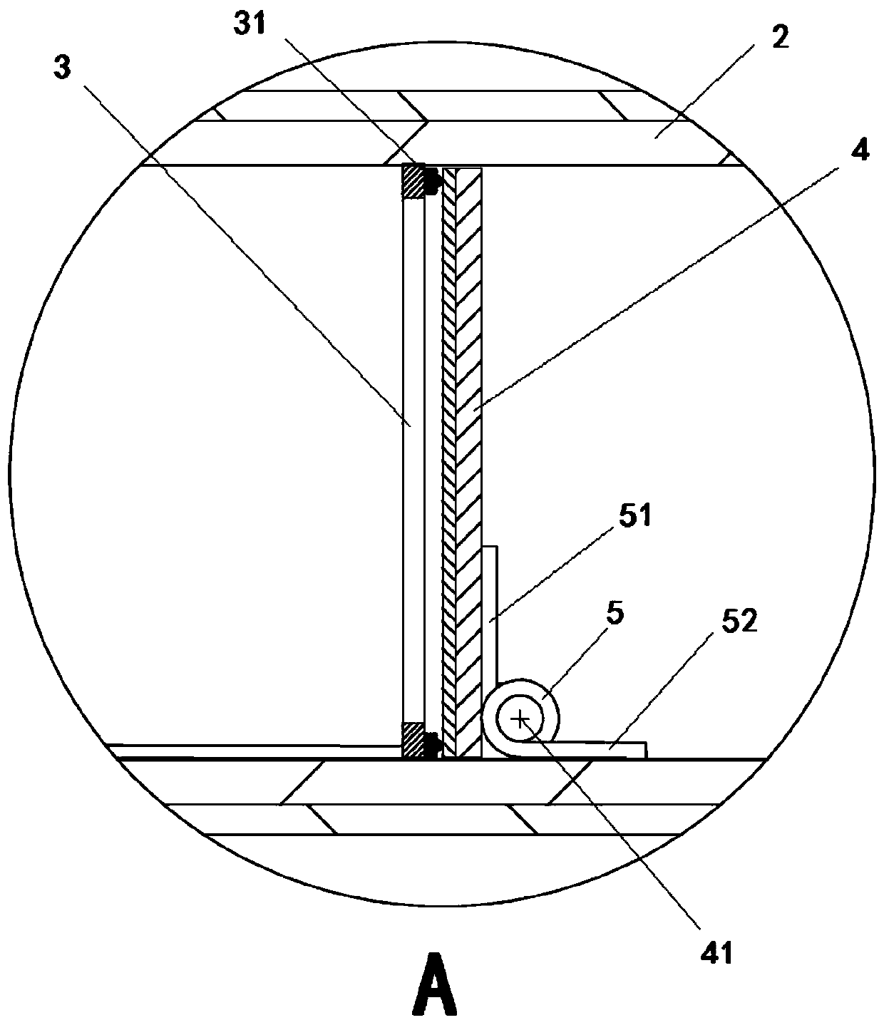 Electron beam curing shielding device allowing continuous feeding of plates