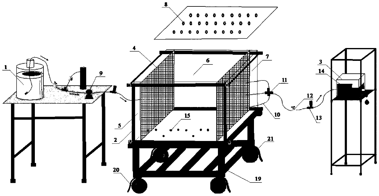 A sampling method of a three-dimensional visual simulation device for pollutant migration and transformation