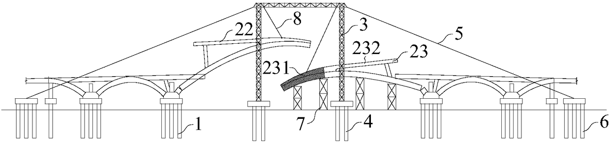 Vertical rotating and lifting construction method of steel structure arch rib