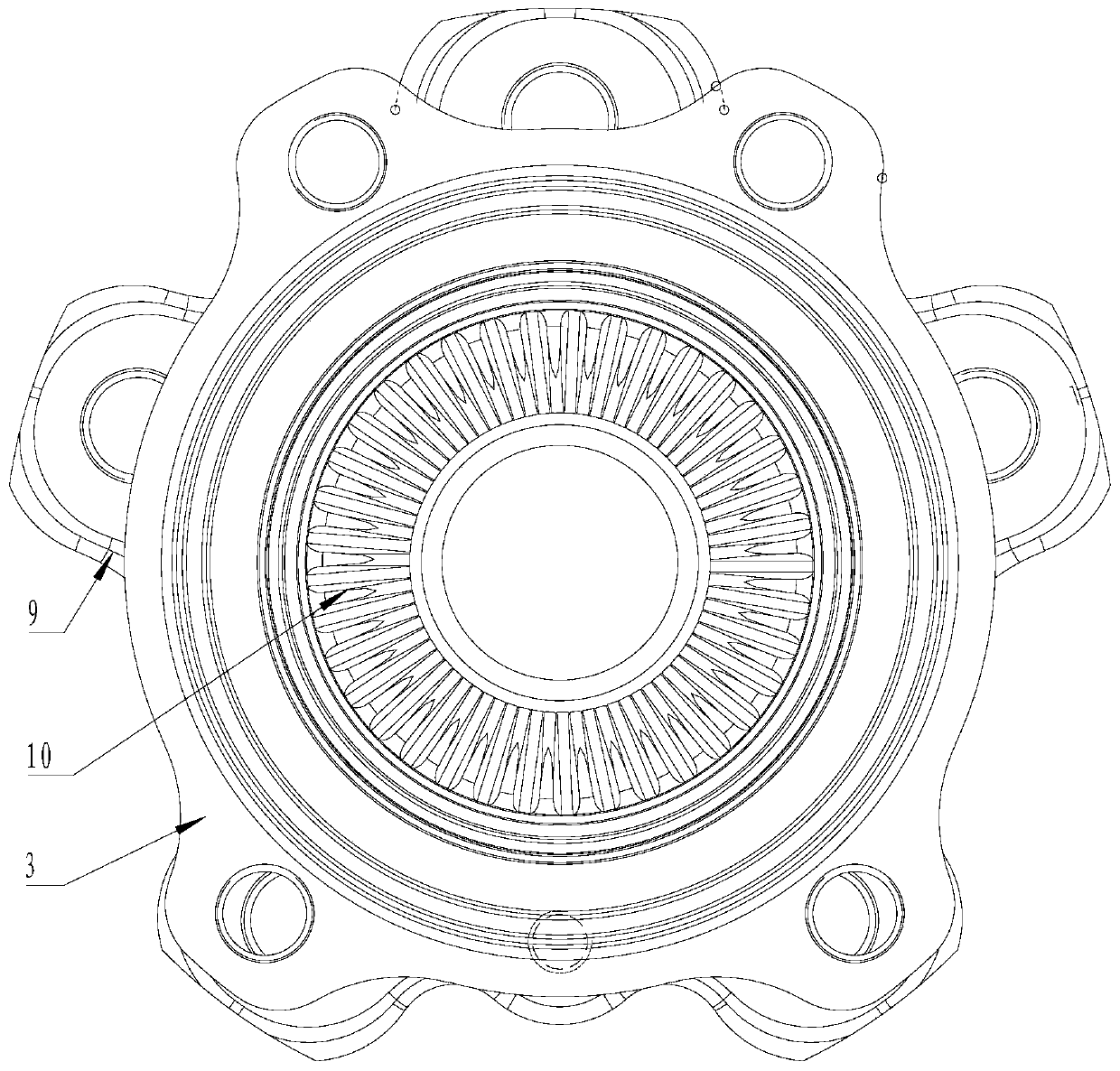 End face spline type hub bearing unit