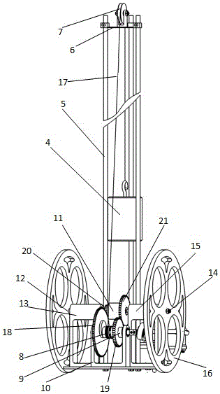 A carbon-free trolley with gear shifting and variable pitch walking on an s-shaped path